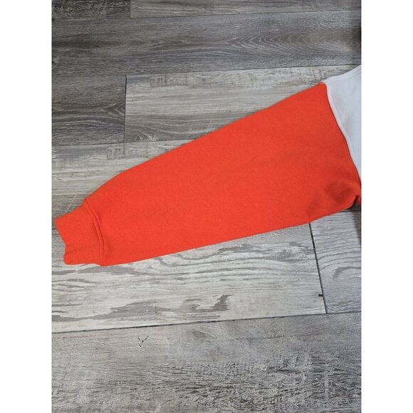 Womens H&M Divided Hoodie White & Orange Full Zip Size Medium Embroidered NWT - Picture 7 of 10